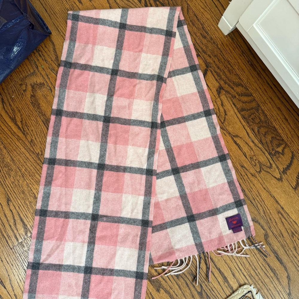Phenix Pink and Gray 100% Cashmere Scarf